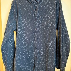 Navy Blue Casual Button Down Shirt